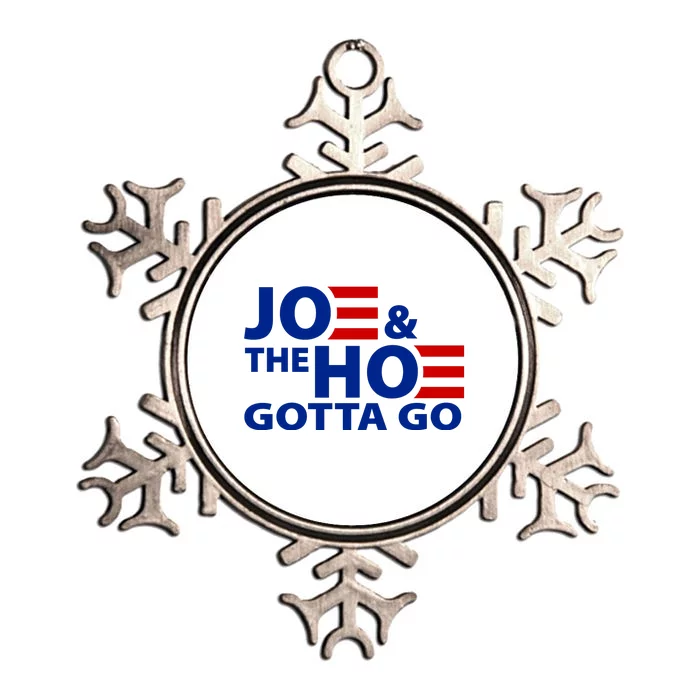 Joe And The Ho Gotta Gotta Go Funny Anti Biden Harris Metallic Star Ornament