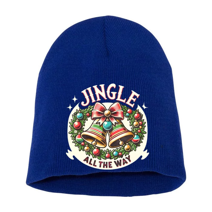 Jingle All The Way Holidays Family Funny Christmas Gift Short Acrylic Beanie