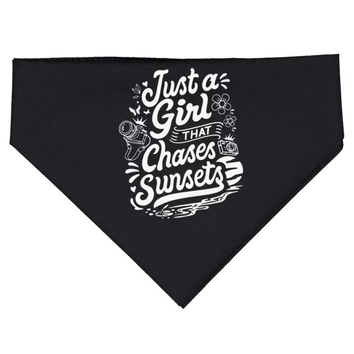 Just a  that Chases Sunsets Photographer USA-Made Doggie Bandana