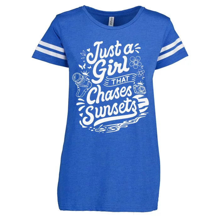 Just a  that Chases Sunsets Photographer Enza Ladies Jersey Football T-Shirt