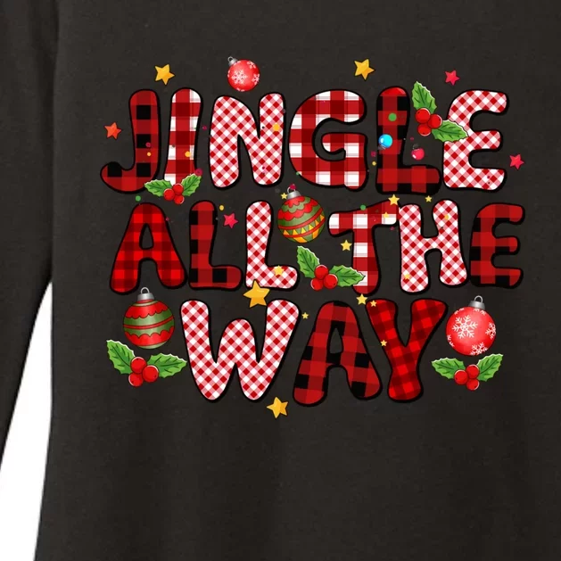 Jingle All The Way Christmas Lights Funny Gift Womens CVC Long Sleeve Shirt