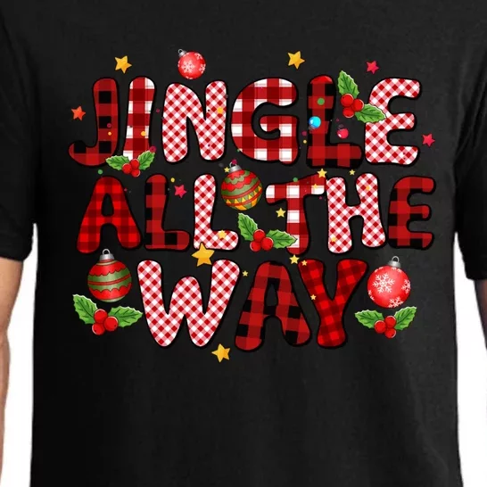 Jingle All The Way Christmas Lights Funny Gift Pajama Set