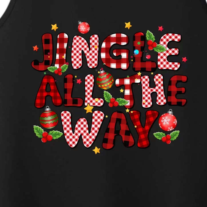 Jingle All The Way Christmas Lights Funny Gift Performance Tank