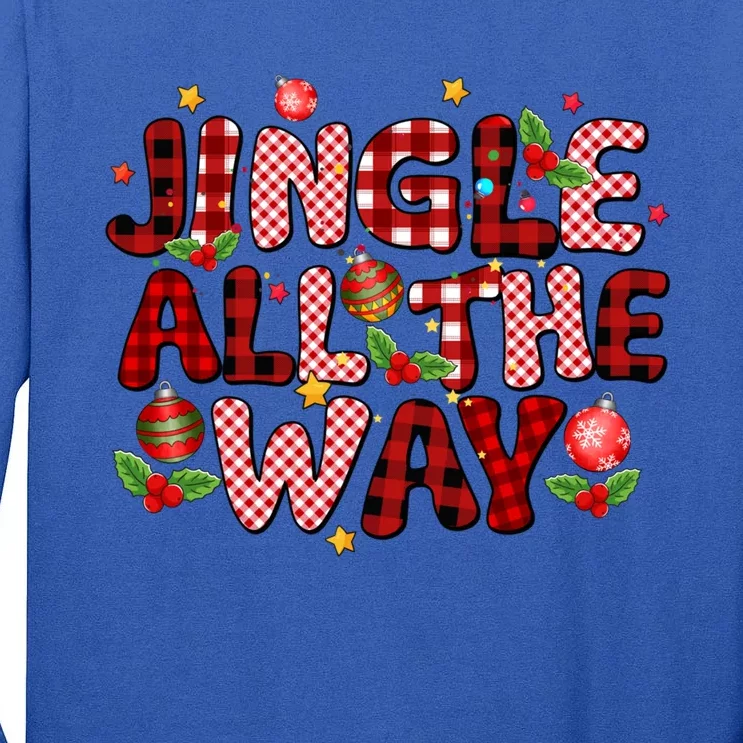 Jingle All The Way Christmas Lights Funny Gift Tall Long Sleeve T-Shirt