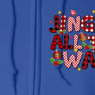 Jingle All The Way Christmas Lights Funny Gift Full Zip Hoodie