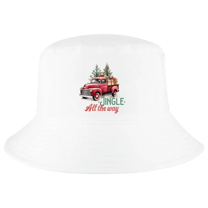 Jingle All The Way Red Christmas Pickup Truck Cool Comfort Performance Bucket Hat