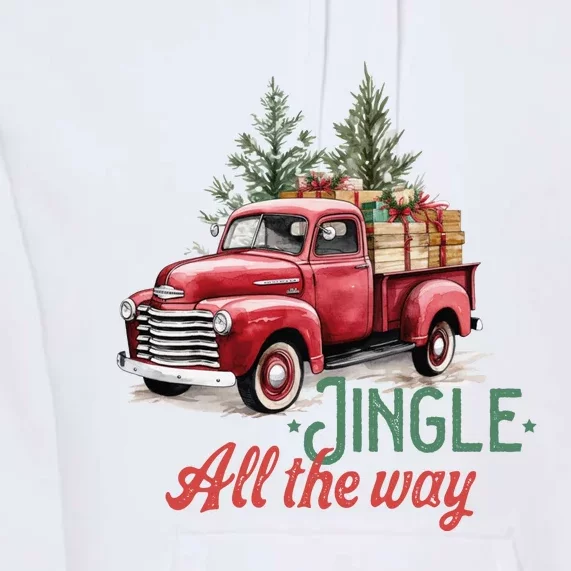 Jingle All The Way Red Christmas Pickup Truck Premium Hoodie