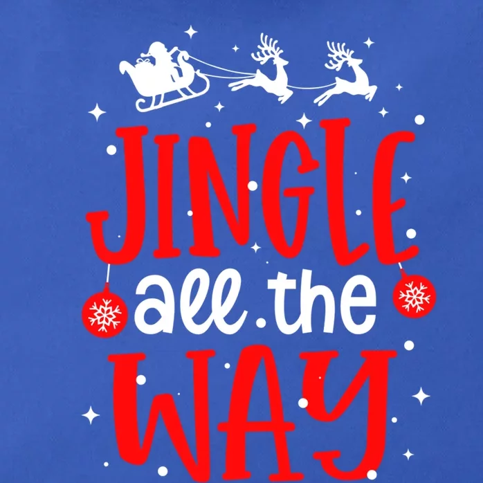 Jingle All The Way Christmas Pajama Xmas Snowflakes Holiday Meaningful Gift Zip Tote Bag