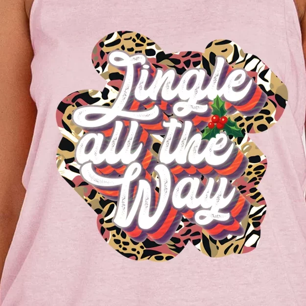 Jingle All The Way Family Matching Holiday Funny Christmas Great Gift Women's Knotted Racerback Tank