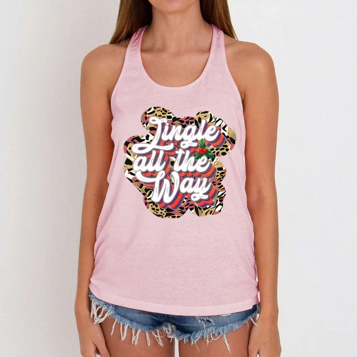 Jingle All The Way Family Matching Holiday Funny Christmas Great Gift Women's Knotted Racerback Tank