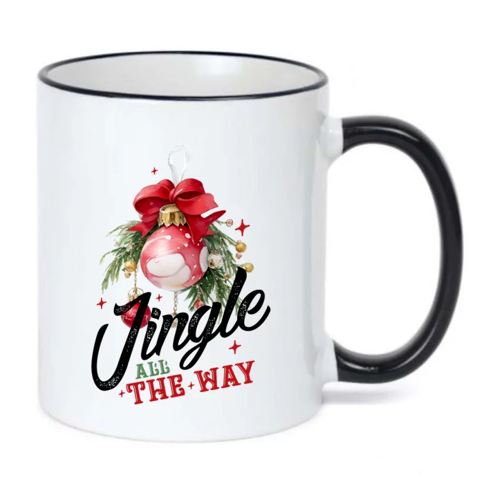 Jingle All The Way Festive Holiday Design Funny Gift Black Color Changing Mug