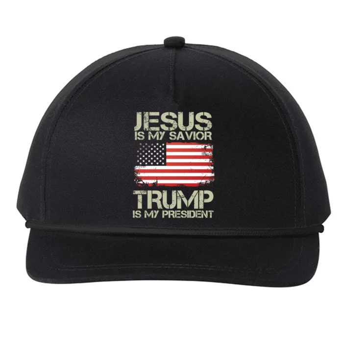 Jesus And Trump Is My President Funny Political Cool Gift Snapback Five-Panel Rope Hat