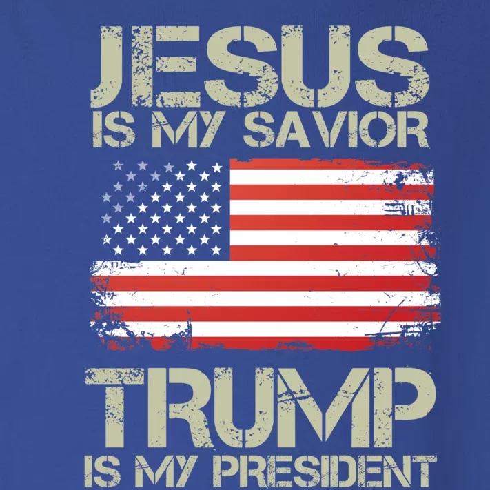 Jesus And Trump Is My President Funny Political Cool Gift Toddler Long Sleeve Shirt