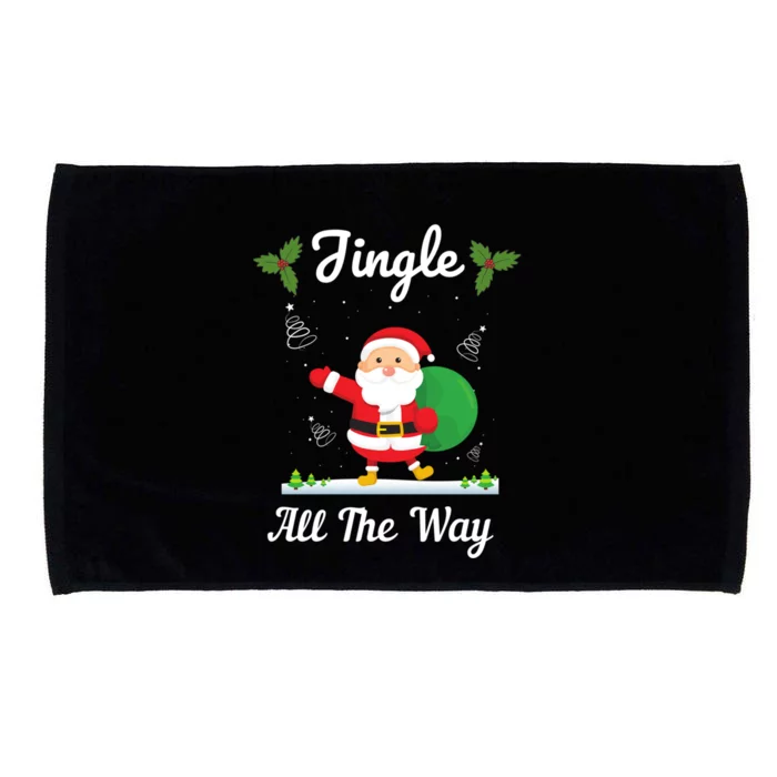 Jingle All The Way Holiday Santa Claus Father Christmas Gift Microfiber Hand Towel