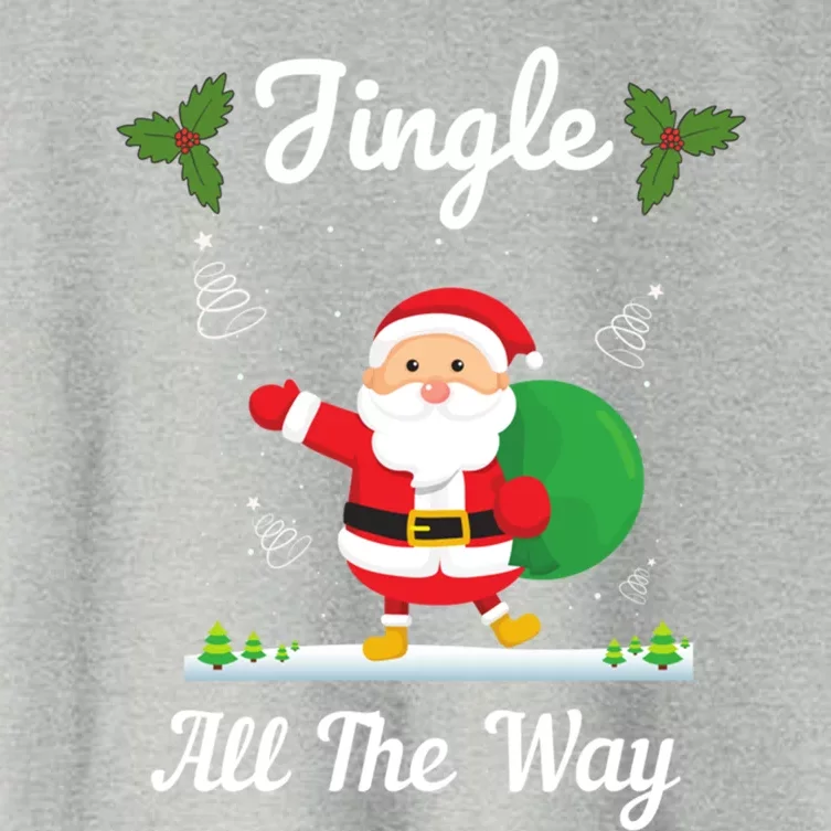 Jingle All The Way Holiday Santa Claus Father Christmas Gift Women's Crop Top Tee