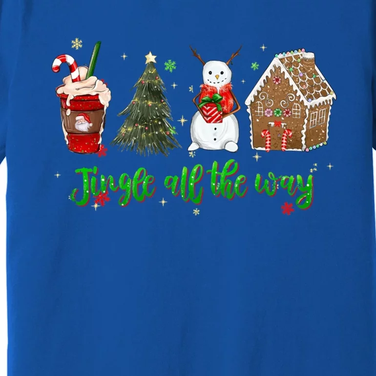 Jingle All The Way Hot Cocoa Xmas Tree Snow Gingerbread Great Gift Premium T-Shirt