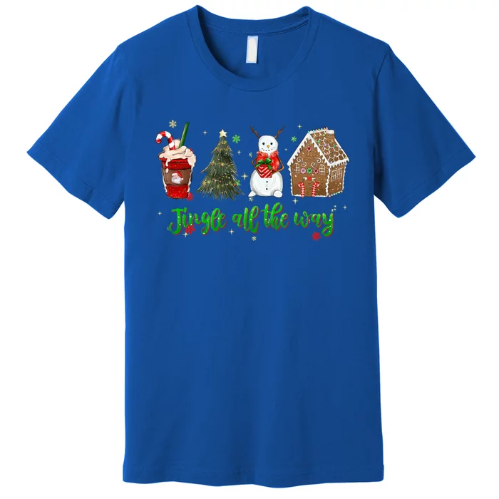 Jingle All The Way Hot Cocoa Xmas Tree Snow Gingerbread Great Gift Premium T-Shirt