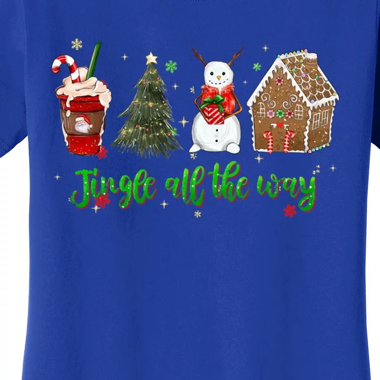 Jingle All The Way Hot Cocoa Xmas Tree Snow Gingerbread Great Gift Women's T-Shirt