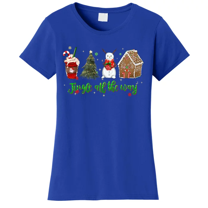 Jingle All The Way Hot Cocoa Xmas Tree Snow Gingerbread Great Gift Women's T-Shirt