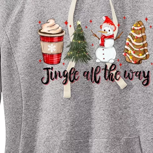 Jingle All The Way Hot Cocoa Xmas Tree Snow Tree Cakes Gift Women's Fleece Hoodie