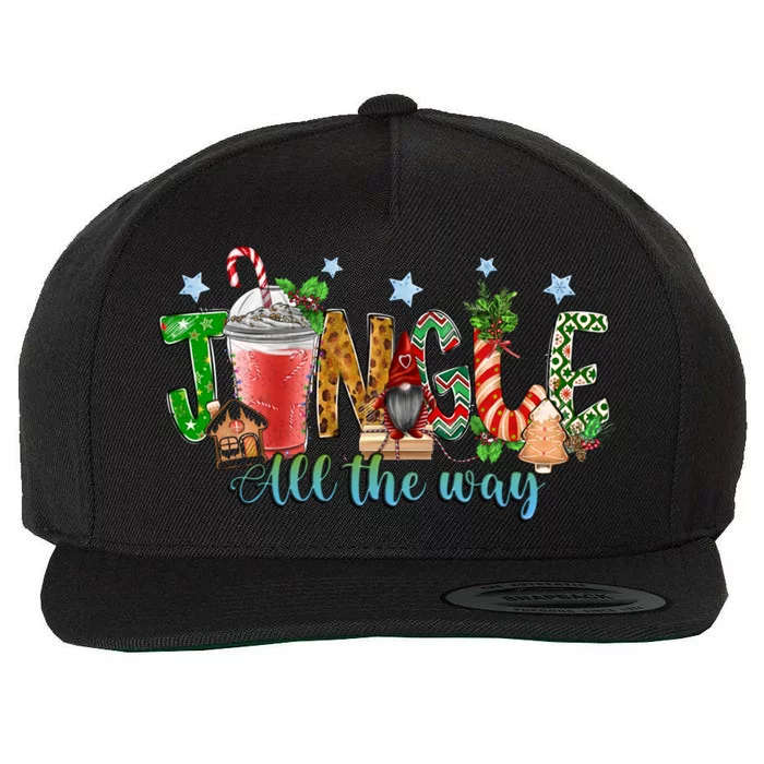 Jingle All The Way Merry Christmas Gnome Tree Cakes Debbie Gift Wool Snapback Cap