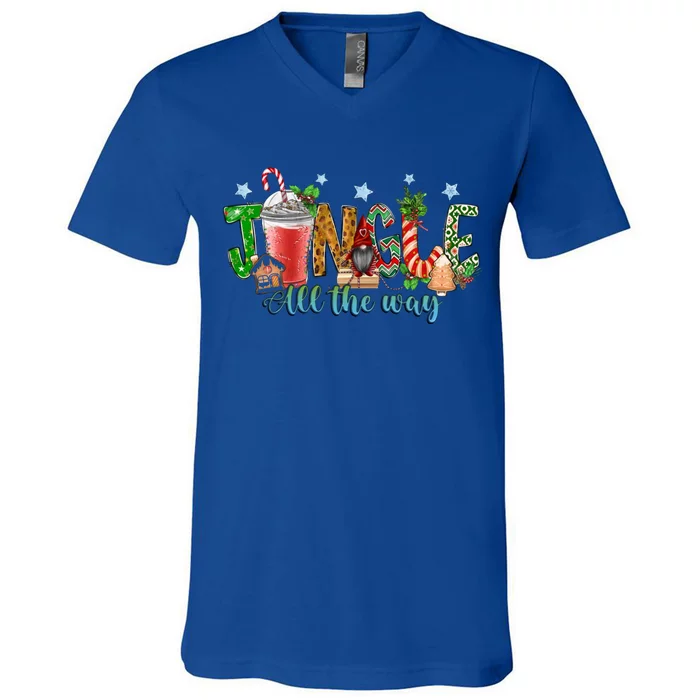 Jingle All The Way Merry Christmas Gnome Tree Cakes Debbie Gift V-Neck T-Shirt