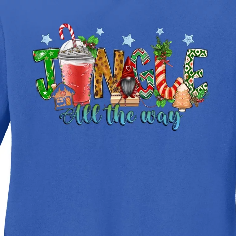 Jingle All The Way Merry Christmas Gnome Tree Cakes Debbie Gift Ladies Long Sleeve Shirt