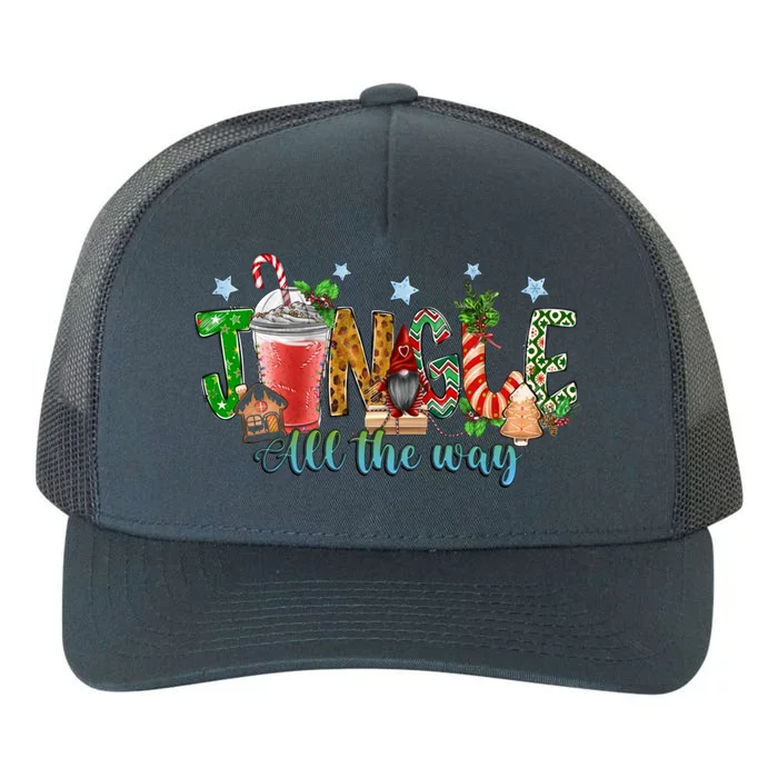 Jingle All The Way Merry Christmas Gnome Tree Cakes Debbie Gift Yupoong Adult 5-Panel Trucker Hat