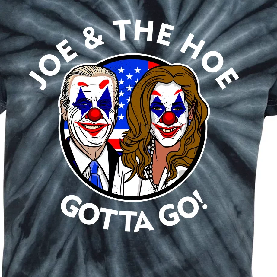 Joe And The Hoe Gotta Go Ho Biden Politian Clown Circus Kids Tie-Dye T-Shirt