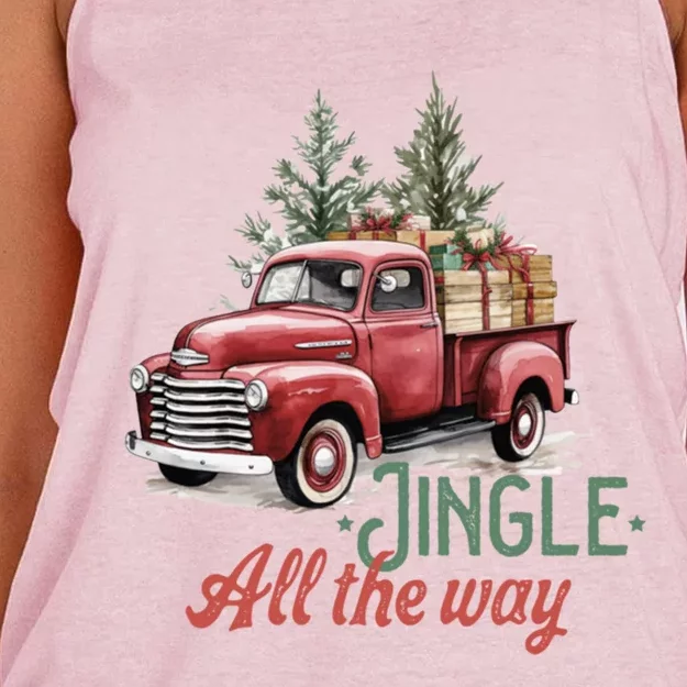 Jingle All The Way Funny Gift Women's Knotted Racerback Tank