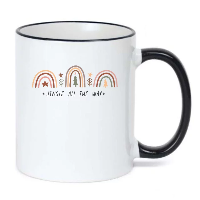 Jingle All The Way Rainbow Novelty Christmas Spirit Cool Gift Black Color Changing Mug