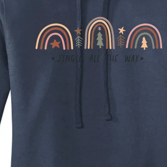 Jingle All The Way Rainbow Novelty Christmas Spirit Cool Gift Women's Pullover Hoodie