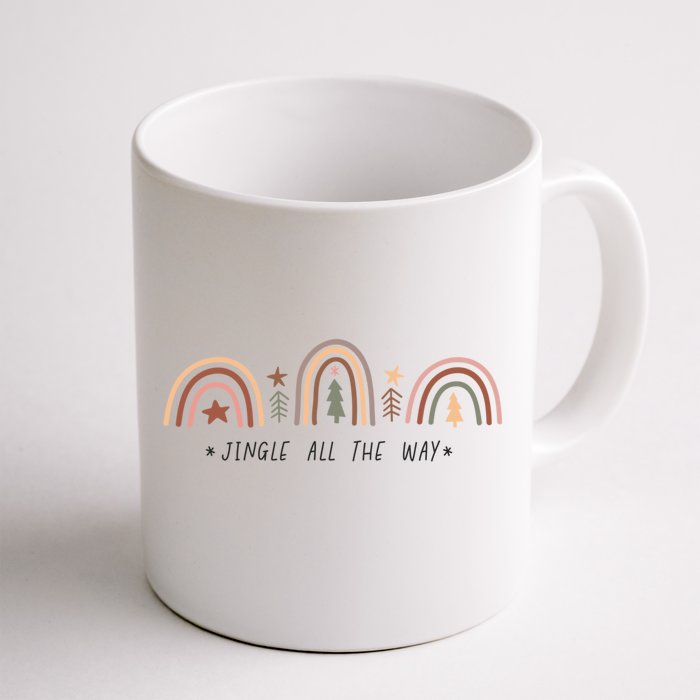 Jingle All The Way Rainbow Novelty Christmas Spirit Cool Gift Front & Back Coffee Mug