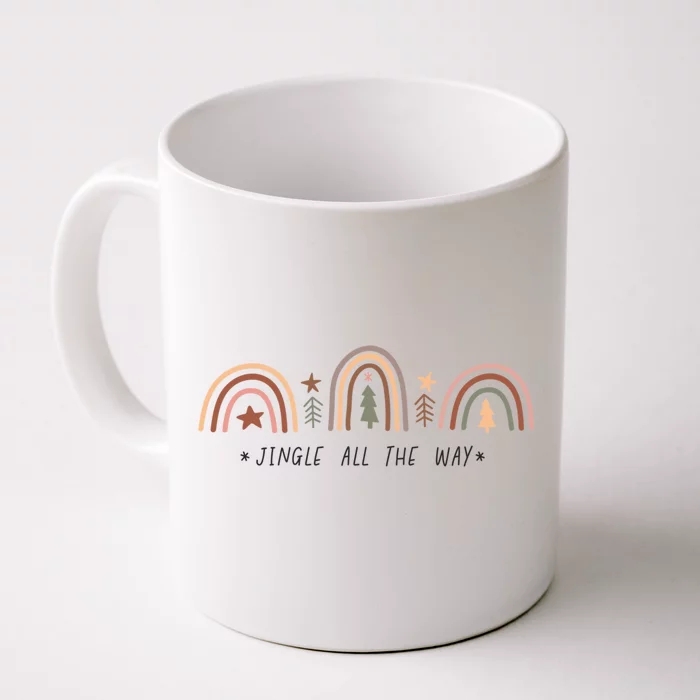 Jingle All The Way Rainbow Novelty Christmas Spirit Cool Gift Front & Back Coffee Mug