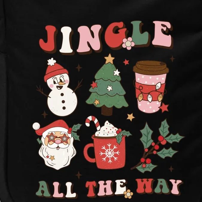 Jingle All The Way Retro Christmas Tree Santa Claus Groovy Cool Gift Impact Tech Backpack