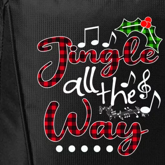 Jingle All The Way Cool Gift Buffalo Plaid Christmas Cute Gift City Backpack