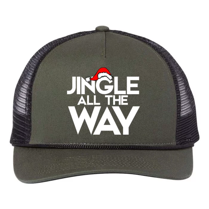 Jingle All The Way Gift Funny Christmas Gift Retro Rope Trucker Hat Cap