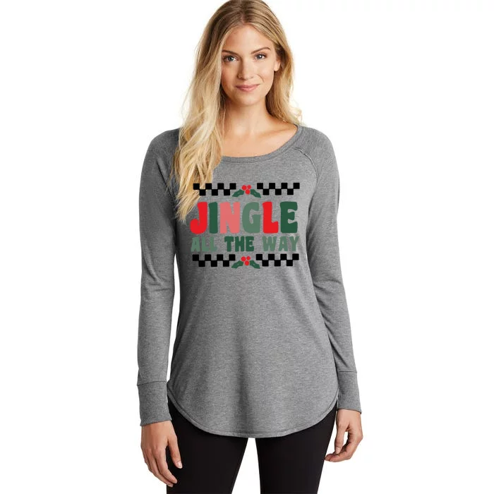 Jingle All The Way Snow Christmas Tree Xmas Gift Women's Perfect Tri Tunic Long Sleeve Shirt