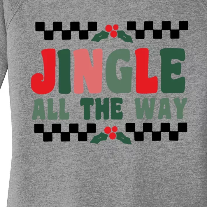 Jingle All The Way Snow Christmas Tree Xmas Gift Women's Perfect Tri Tunic Long Sleeve Shirt