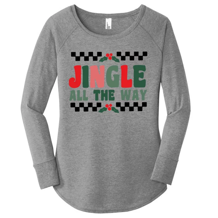 Jingle All The Way Snow Christmas Tree Xmas Gift Women's Perfect Tri Tunic Long Sleeve Shirt