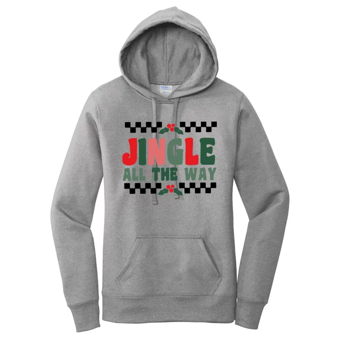 Jingle All The Way Snow Christmas Tree Xmas Gift Women's Pullover Hoodie