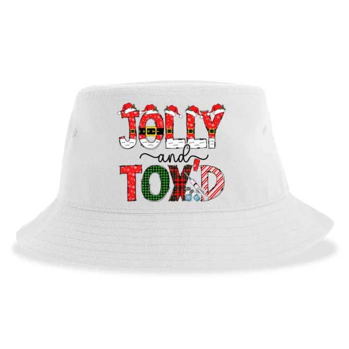 Jolly And Toxd Funny Christmas Botox Injector Cosmetic Nurse Sustainable Bucket Hat