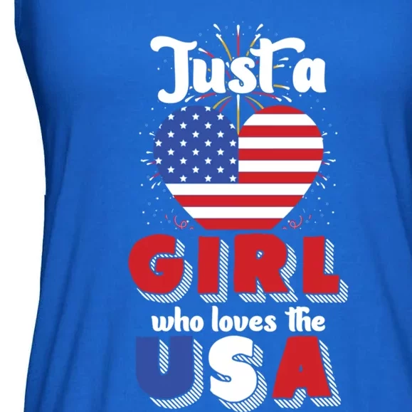 Just A United States Us Flag American 4th Of July Funny Gift Ladies Essential Flowy Tank