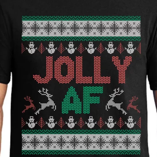 Jolly Af Ugly Christmas Styled Christmas Gift Pajama Set