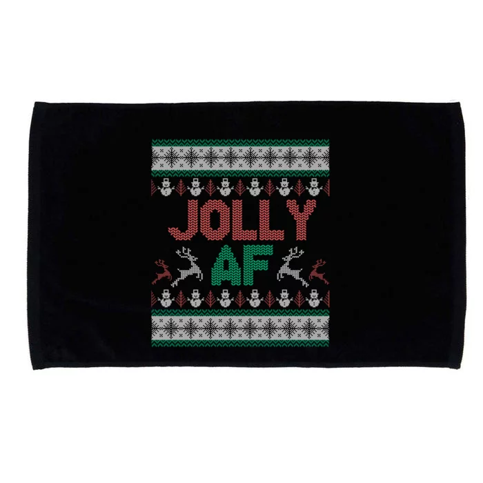 Jolly Af Ugly Christmas Styled Christmas Gift Microfiber Hand Towel