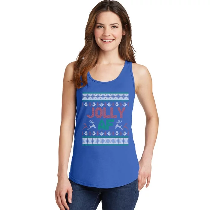 Jolly Af Ugly Christmas Styled Christmas Gift Ladies Essential Tank