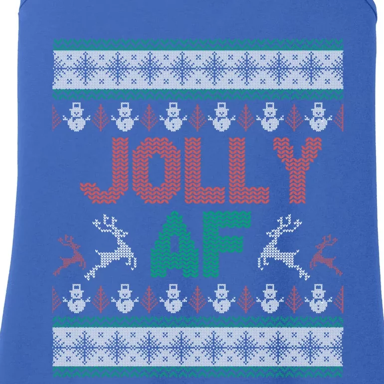 Jolly Af Ugly Christmas Styled Christmas Gift Ladies Essential Tank