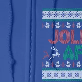 Jolly Af Ugly Christmas Styled Christmas Gift Full Zip Hoodie