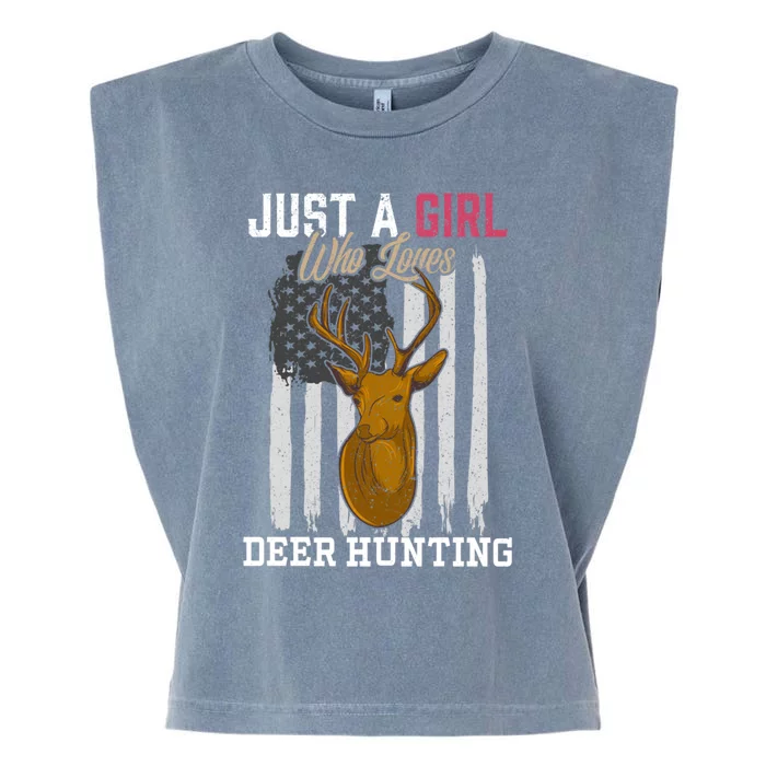 Just A Who Loves Deer Hunting Hunter Gift Funny Gift Garment-Dyed Women's Muscle Tee