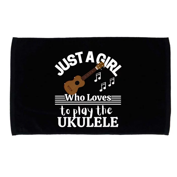 Just A Who Loves To Play The Ukulele Funny Gift Ukulele Players Meaningful Gift Microfiber Hand Towel